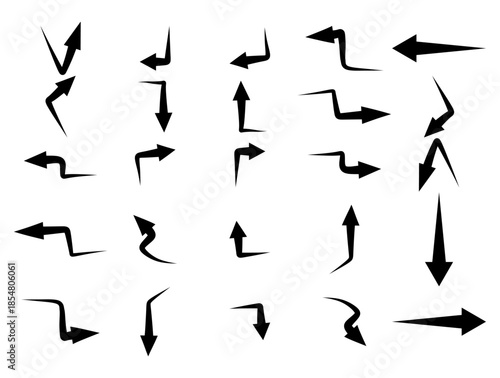 hand drawn Arrows icons Set. Arrows big black icon set. Arrow icons symbol design. Arrow flat vector collection