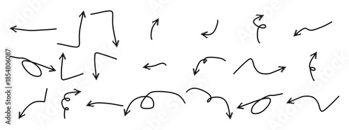 hand drawn Arrows icons Set. Arrows big black icon set. Arrow icons symbol design. Arrow flat vector collection