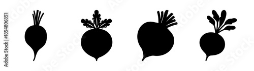 Illustration of four beets