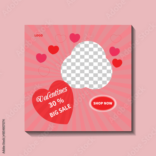 Valentine's day sale social media post cover