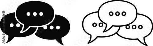 speech bubbles in black and white