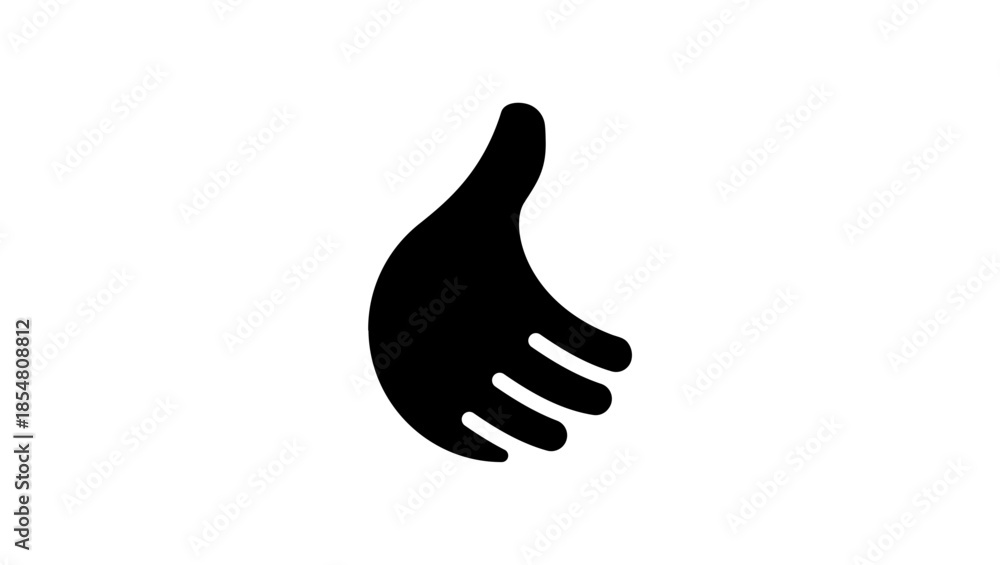 Obraz premium a hand expressing positive emotions, black isolated silhouette