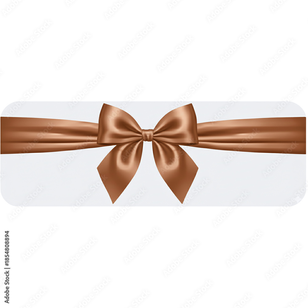 Fototapeta premium Elegant Bronze Copper Satin Ribbon Bow Banner