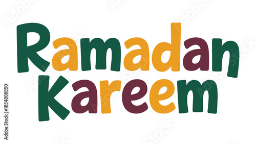Ramadan Kareem Greetings: A vibrant and colorful display of festive lettering that warmly conveys wishes for a blessed Ramadan.