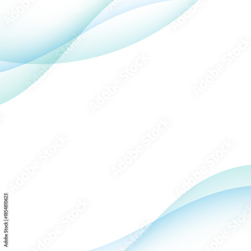 爽やかな水色のグラデーションウェーブ抽象背景