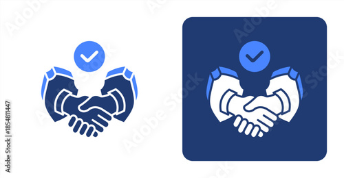 Trust Glyph , Two-tone color and contrasting background icon illustration