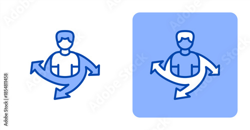 Performance Appraisal Line , Two-tone color and contrasting background icon illustration