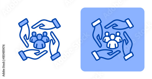 Empathy Glyph , Two-tone color and contrasting background icon illustration