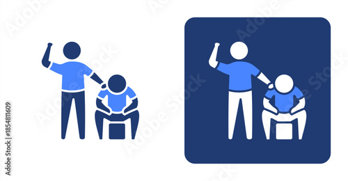 Appreciation Glyph , Two-tone color and contrasting background icon illustration