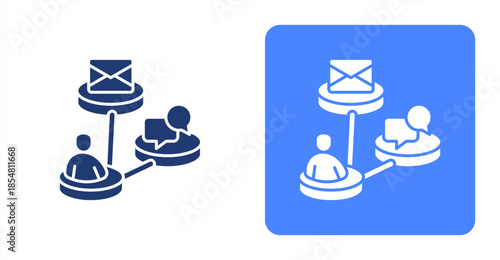 Team Spirit Mixed , Two-tone color and contrasting background icon illustration