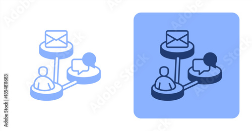 Support Mixed , Two-tone color and contrasting background icon illustration