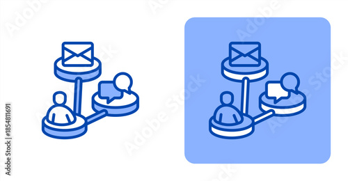 Empathy Mixed , Two-tone color and contrasting background icon illustration