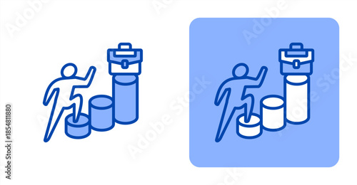 Flexibility Line Color , Two-tone color and contrasting background icon illustration