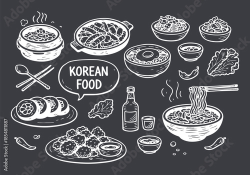 Hand-Drawn Korean Food Collection