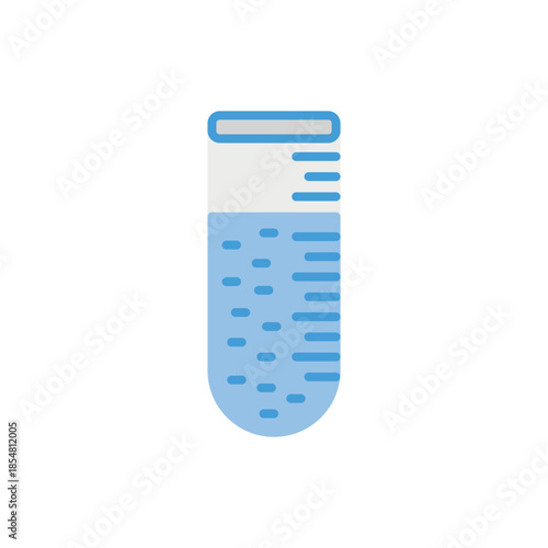 Test tube flat icon for science, laboratory, and research concepts. Clean vector design for education, chemistry, medical apps, UI, websites, and digital science projects.