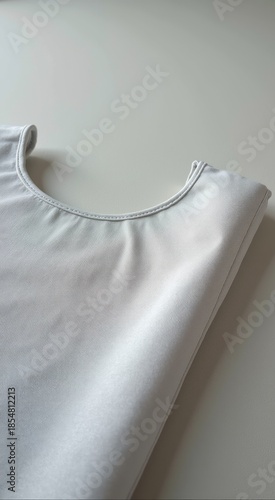 A close up of a white shirt with a white background