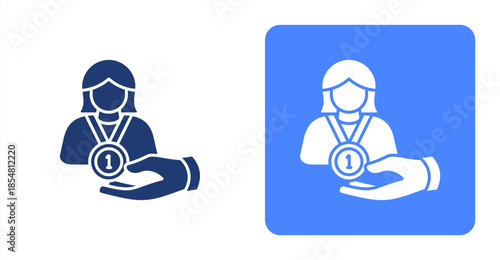 Team Spirit Glyph Color , Two-tone color and contrasting background icon illustration