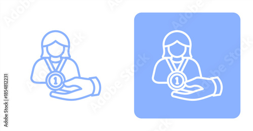 Engaged Employee Glyph Color , Two-tone color and contrasting background icon illustration