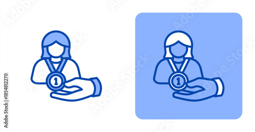 Empathy Glyph Color , Two-tone color and contrasting background icon illustration