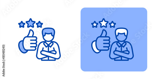 Performance Appraisal Glyph Color , Two-tone color and contrasting background icon illustration