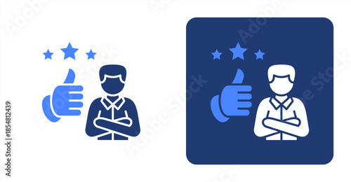 -Appreciation Glyph Color , Two-tone color and contrasting background icon illustration