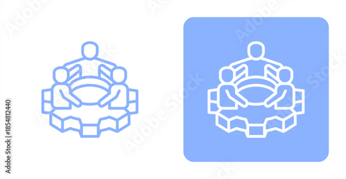 Corporate Culture Line , Two-tone color and contrasting background icon illustration