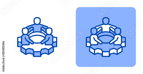 Flexibility Line , Two-tone color and contrasting background icon illustration