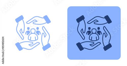 Support Glyph , Two-tone color and contrasting background icon illustration