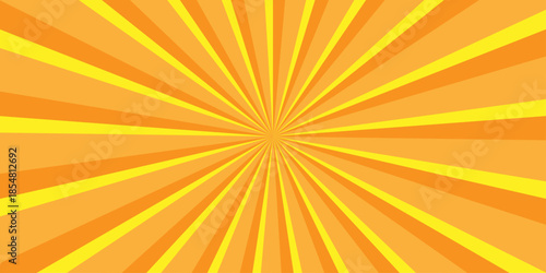 Sunburst background illustration pattern beam rays. Spiral radial striped backdrop design. Vector sunray stripe background. Light sunburst glowing background. Sunburst pattern summer social banner.