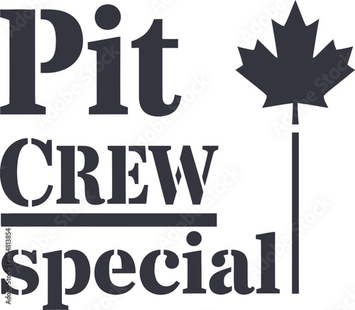 Pit Crew special vector typography design white black orange on transparent background for racing sports apparel t-shirt sticker print community hobby gift creative svg