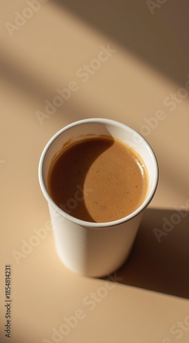 Cup of coffee sitting on a table