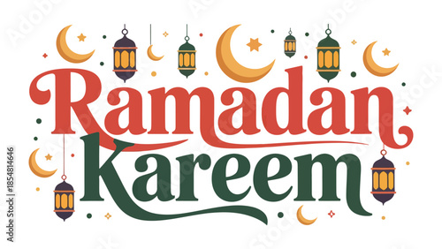 Ramadan Kareem Illustration: Celebrate the sacred month with this vibrant illustration, adorned with traditional lanterns and crescent moons, embodying the spirit of blessings and generosity.