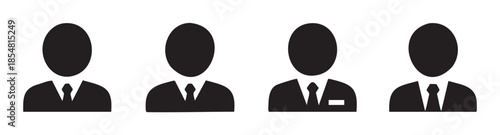 Businessman silhouettes depicting a team of corporate professionals, ideal for user profiles, organizational charts, and employee representation.