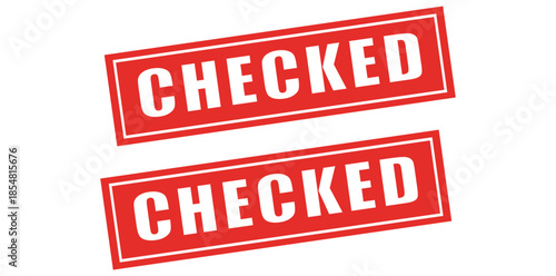 Checked stamps on document: A red checked stamp, signifying approval and authorization.