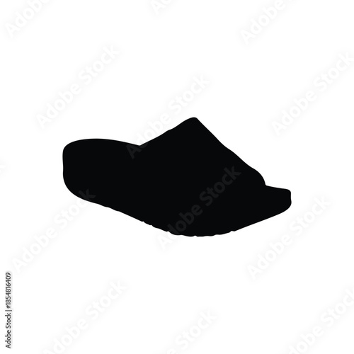 Flip flop silhouette vector flat design on white background.