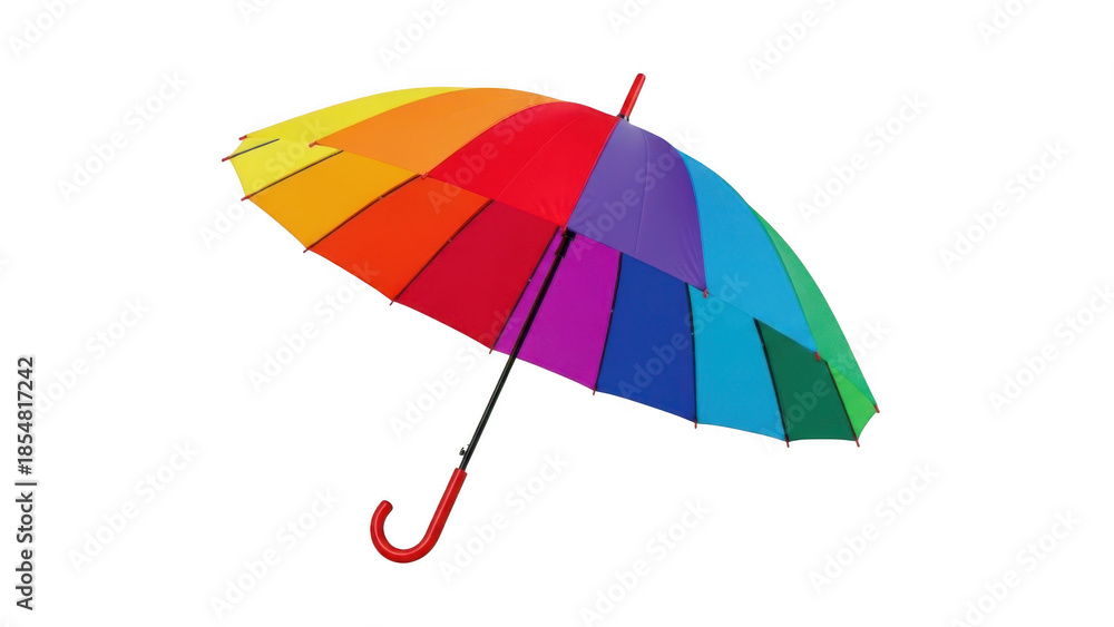 Obraz premium Colorful rainbow umbrella isolated on transparent background