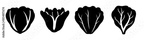Silhouettes of various leafy vegetables