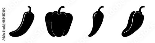 Variety of peppers displayed