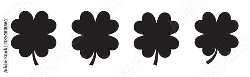 Four leaf clovers silhouettes are symbols of good luck and fortune, often associated with St. Patrick's Day celebrations and Irish culture.
