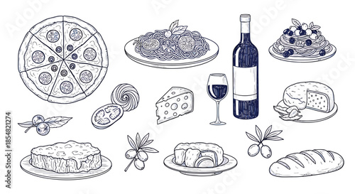 Food and Wine Illustration