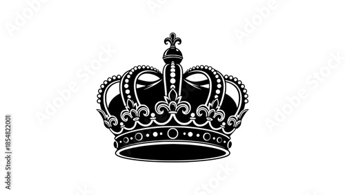 Vector illustration of a royal crown symbolizing power and luxury in a simple black and white design