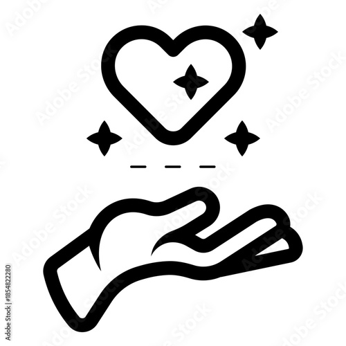 compassion glowing heart love icon