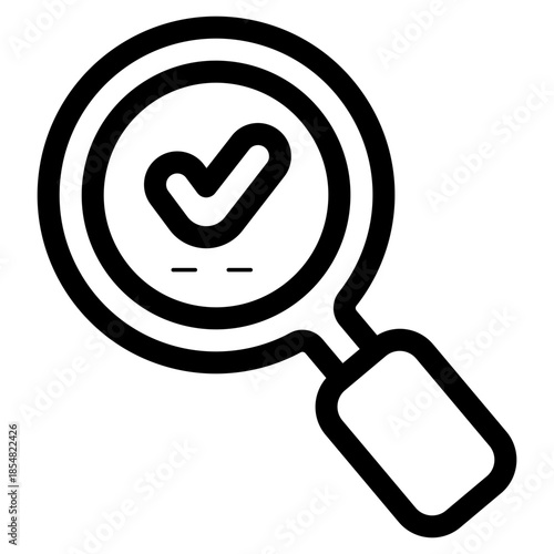 inspection magnifier check mark icon
