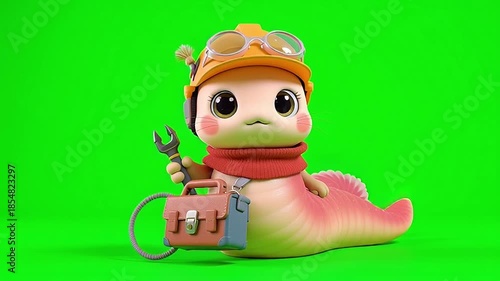 Wallpaper Mural Charming little helper character equipped with tools, ready to tinker and optimize digital systems and creative projects with a cheerful demeanor and futuristic potential Torontodigital.ca