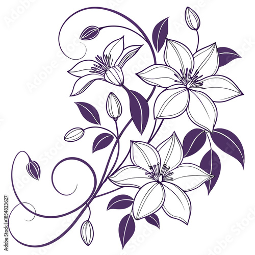 abstract floral background with flowers
