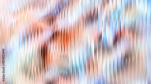 Reeded Glass. Colored Ribbed Background. Blue, Purple, Silver, Pink and Violet. Transparent acrylic with patterned light for texture. Futuristic wave pattern on bright rainbow template.