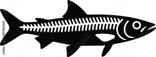 Minimalist black herring fish silhouette vector icon