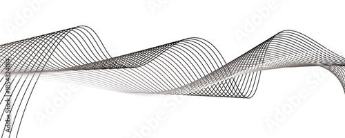 Black curved wave lines background eps 10.