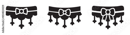 Decorative banners with elegant bows and hanging ornaments, showcasing a classic and stylish design suitable for celebrations and special occasions.