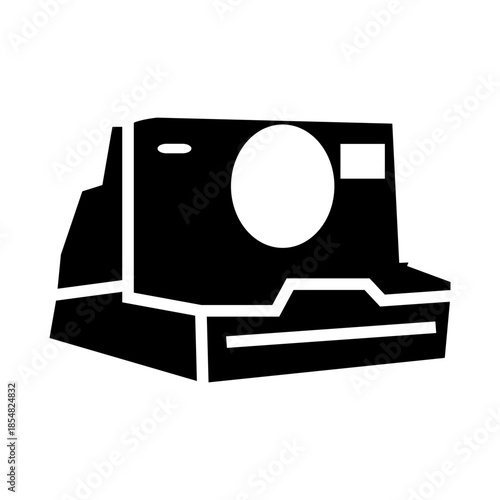 old photo camera vintage retro glyph icon vector
